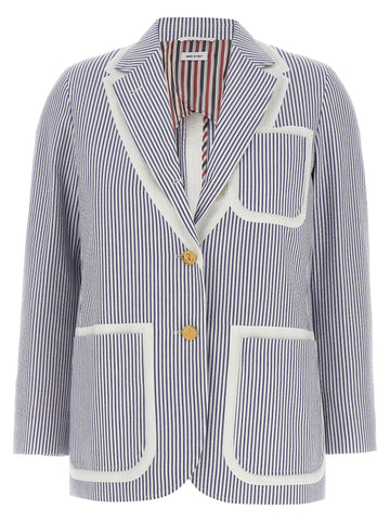 Thom Browne Single-breasted Seersucker Blazer