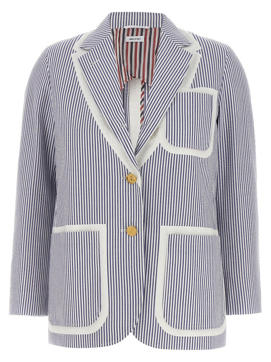 Thom Browne Single-breasted Seersucker Blazer