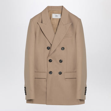 Ami Paris Sand-coloured double-breasted jacket in wool