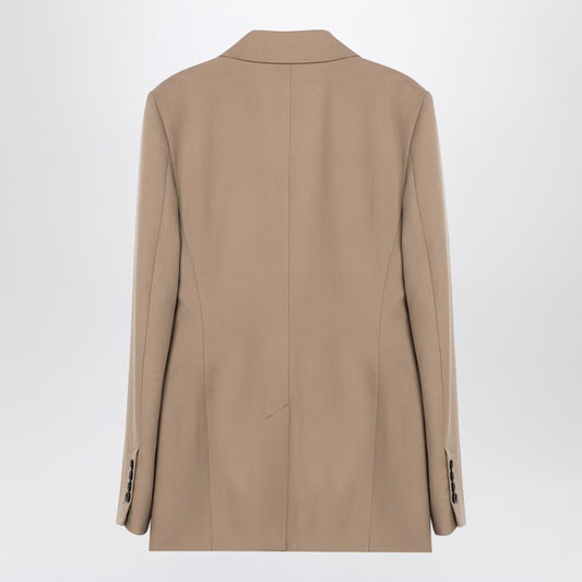 Ami Paris Sand-coloured double-breasted jacket in wool