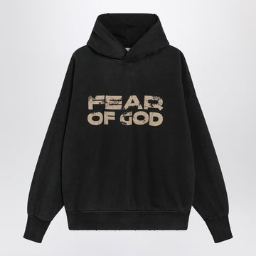Fear of God Black vintage-effect sweatshirt with logo print