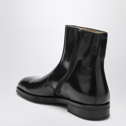 LEMAIRE Black leather ankle boots