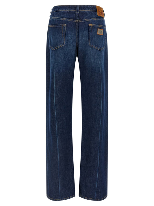 Dolce & Gabbana Stretched Pleated Trompe Loeil Jeans
