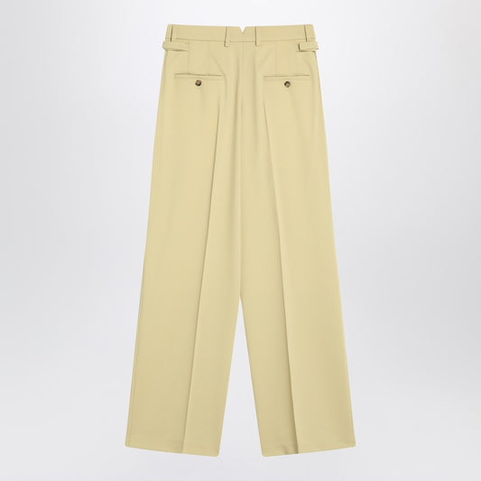 Ami Paris Wide lime-coloured wool trousers