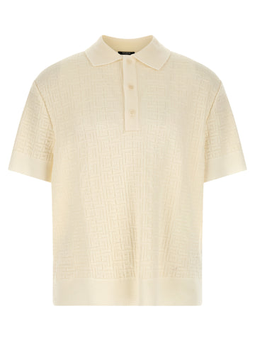 Balmain Monogram Jacquard Polo Shirt
