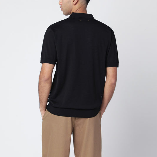 Golden Goose Black wool polo shirt