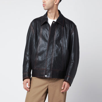 Golden Goose Burgundy bomber jacket in nappa leather