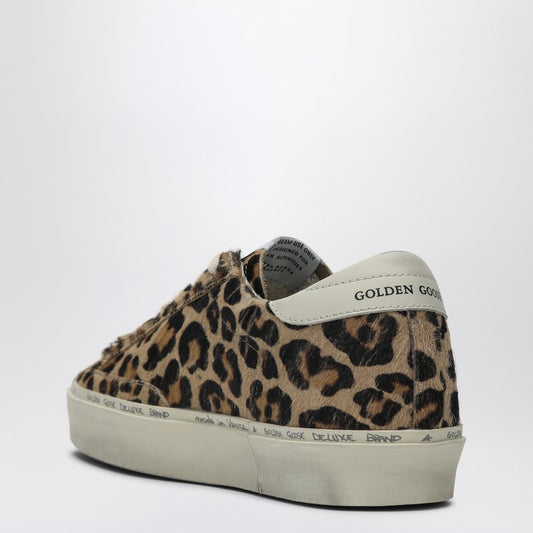 Golden Goose Hi Star Sneakers leopard print in pony hair