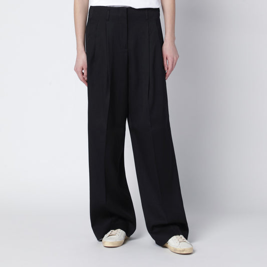 Golden Goose Wide black wool trousers