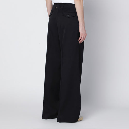 Golden Goose Wide black wool trousers
