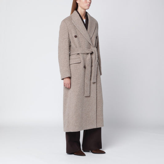Golden Goose Greige wool-blend belted coat