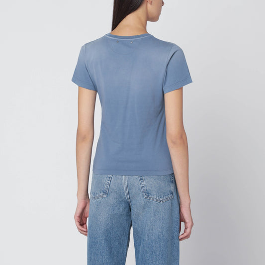 Golden Goose Faded blue T-shirt with print on the chest