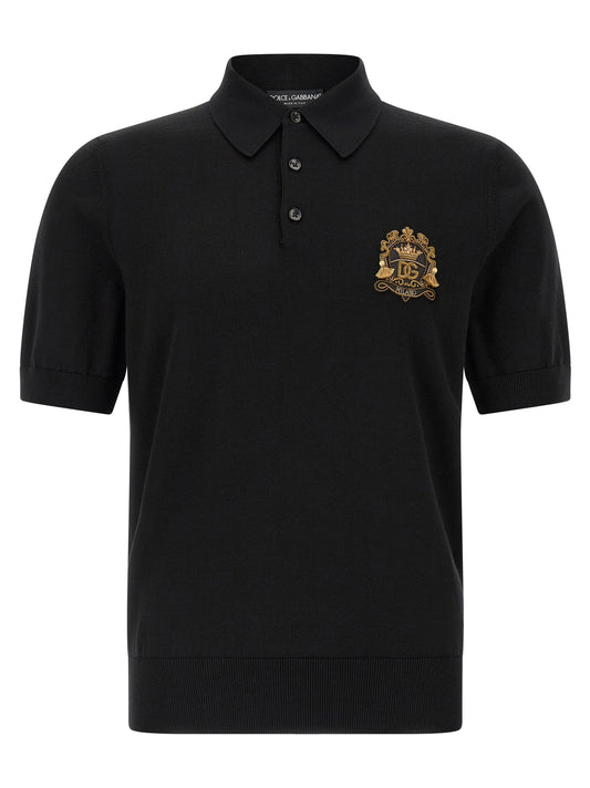 Dolce & Gabbana Heraldic Patch Polo Shirt