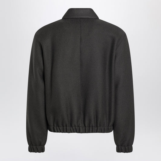 Ami Paris Grey wool Ami De Coeur bomber