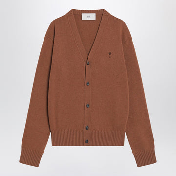 Ami Paris Hazelnut-coloured Ami De Coeur cardigan