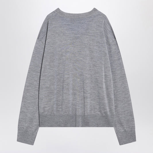 Ami Paris Gray Ami De Coeur sweater in wool and silk