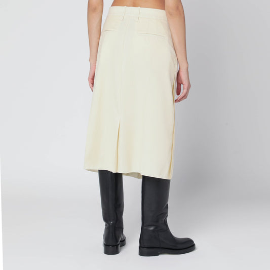 Jil Sander Vanilla-coloured wool skirt