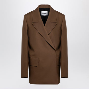 Jil Sander Brown wool double-breasted jacket