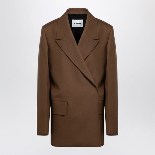 Jil Sander Brown wool double-breasted jacket