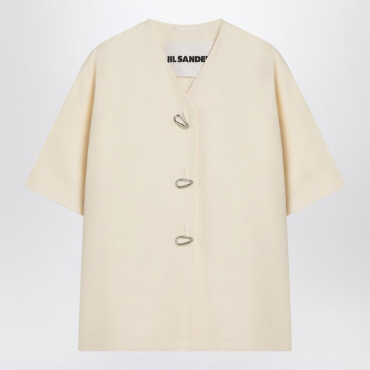 Jil Sander Ivory silk blend shirt jacket