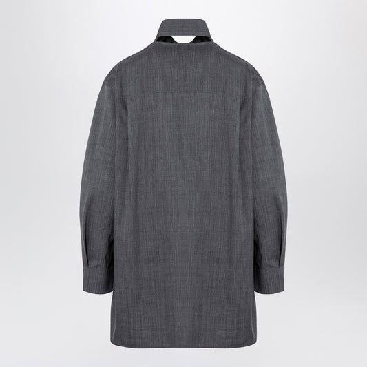 Jil Sander Grey wool shirt with scarf