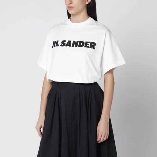 Jil Sander White wide t-shirt with logo