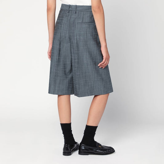 Jil Sander Bermuda in lana dark sky