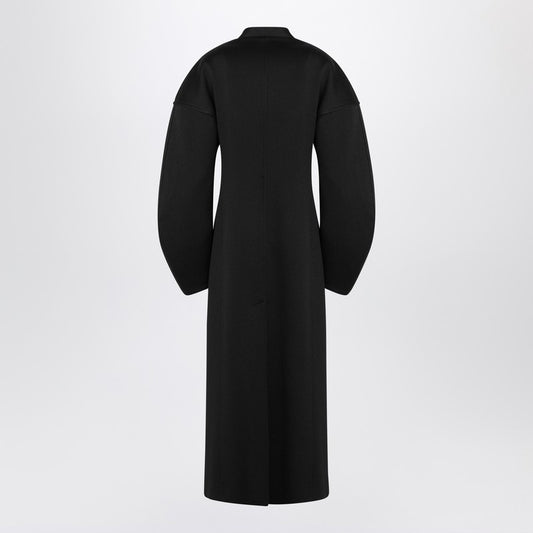 Jil Sander Black double-breasted coat in virgin wool
