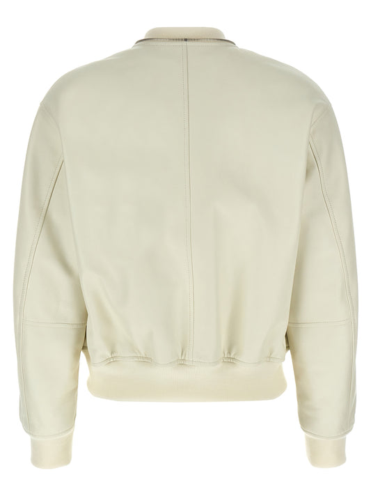 Jil Sander Leather Bomber Jacket