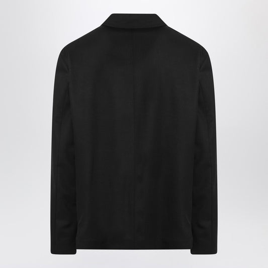 LEMAIRE Black overshirt jacket in wool blend