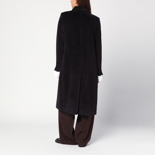 Tagliatore Brown alpaca-blend belted coat