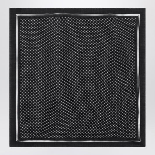 Destin Black wool polka-dot bandana