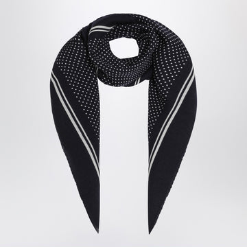 Destin Navy blue wool polka-dot bandana