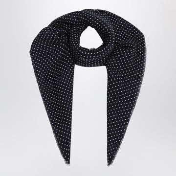 Destin Dark burgundy wool polka-dot bandana