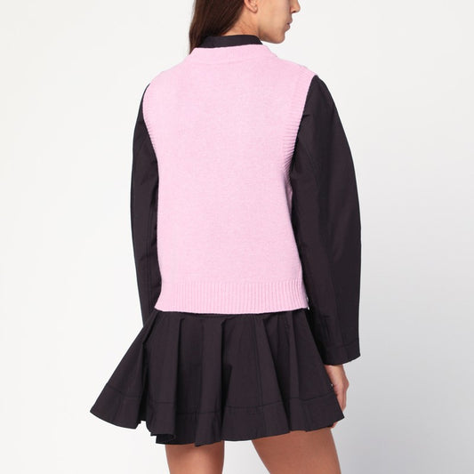 GANNI Pink Puppy wool-blend vest