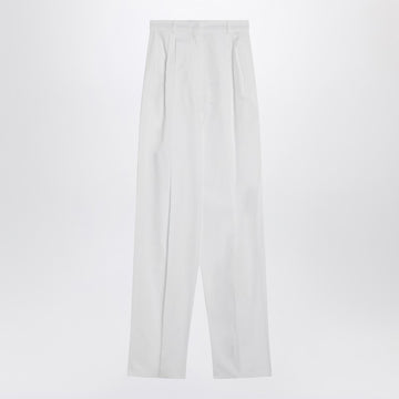 Sportmax Wide white cotton trousers