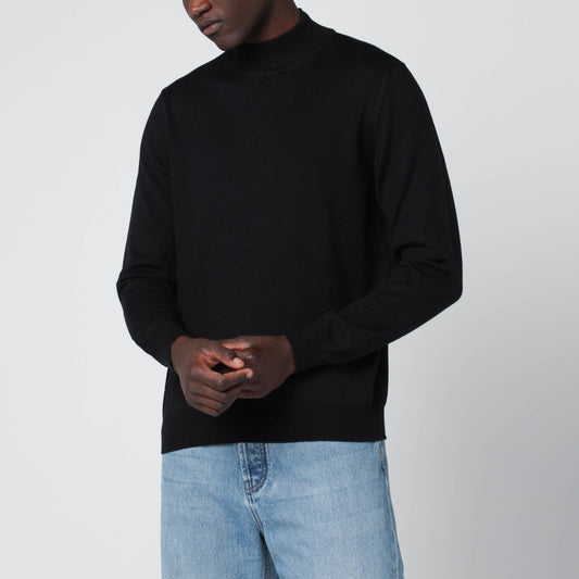 Tagliatore Black wool turtleneck sweater
