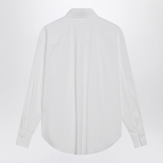 Brunello Cucinelli White shirt with Shiny Flap Detail