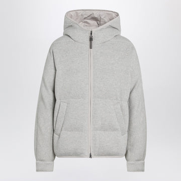 Brunello Cucinelli Greige down jacket in cashmere knit
