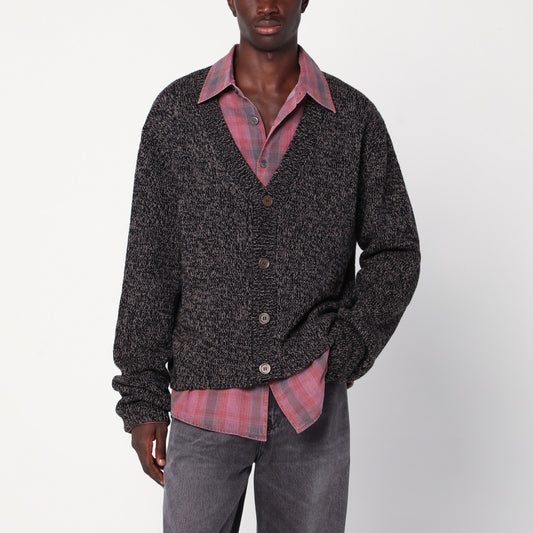 Our Legacy Brown textured wool cardigan