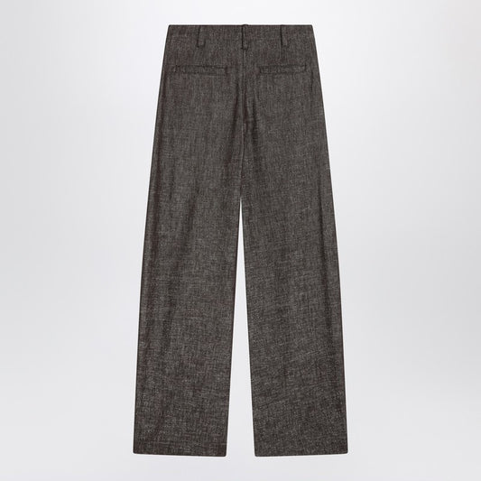 Brunello Cucinelli Wide brown trousers in cotton blend