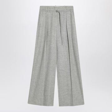 Brunello Cucinelli Wide grey trousers in wool and cashmere