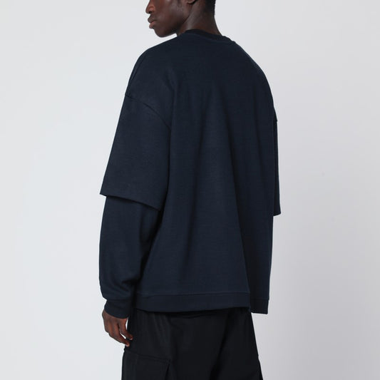 DARKPARK Navy blue Troy double-sleeve top