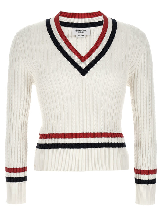 Thom Browne Rwb Intarsia Sweater