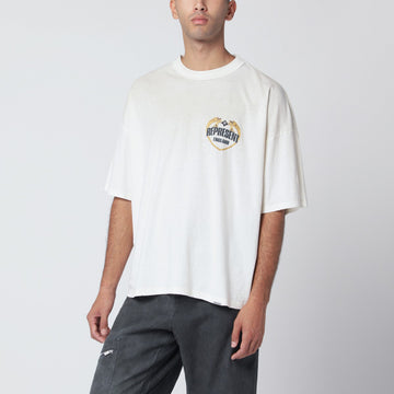 Represent Écru cotton-blend T-shirt