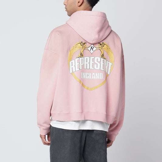 Represent Washed-effect pink hoodie