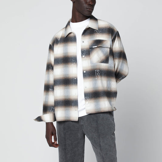 Represent Milk-colored flannel checked shirt