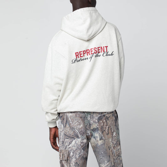 Represent Cream cotton hoodie with logo