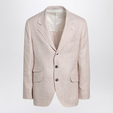 Brunello Cucinelli Papaya-colored Prince of Wales jacket