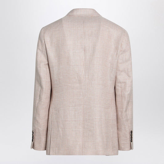 Brunello Cucinelli Papaya-colored Prince of Wales jacket